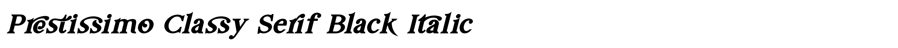 Prestissimo Classy Serif Black Italic